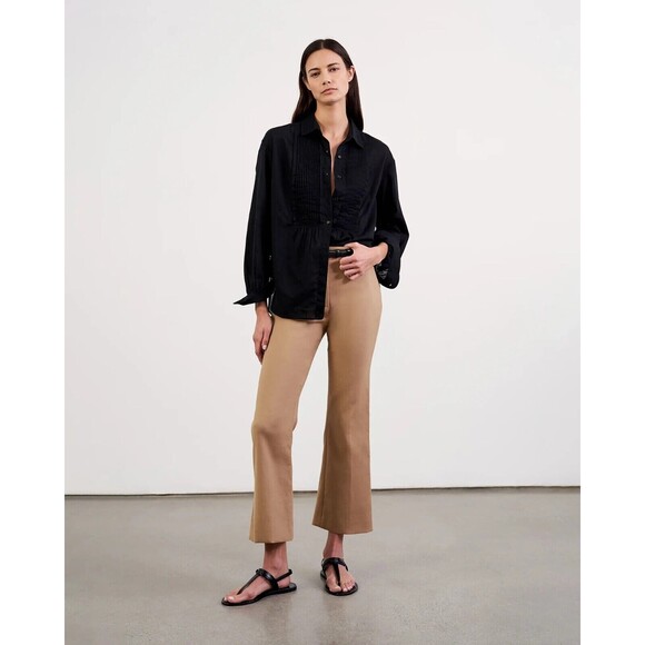 Nili Lotan Daniel Voile Tuxedo Pintucked Buttondown Tunic Shirt Top M NEW 281709 - Picture 2 of 8